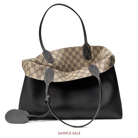 gucci pug tote medium size|Medium GG tote bag in black GG leather .